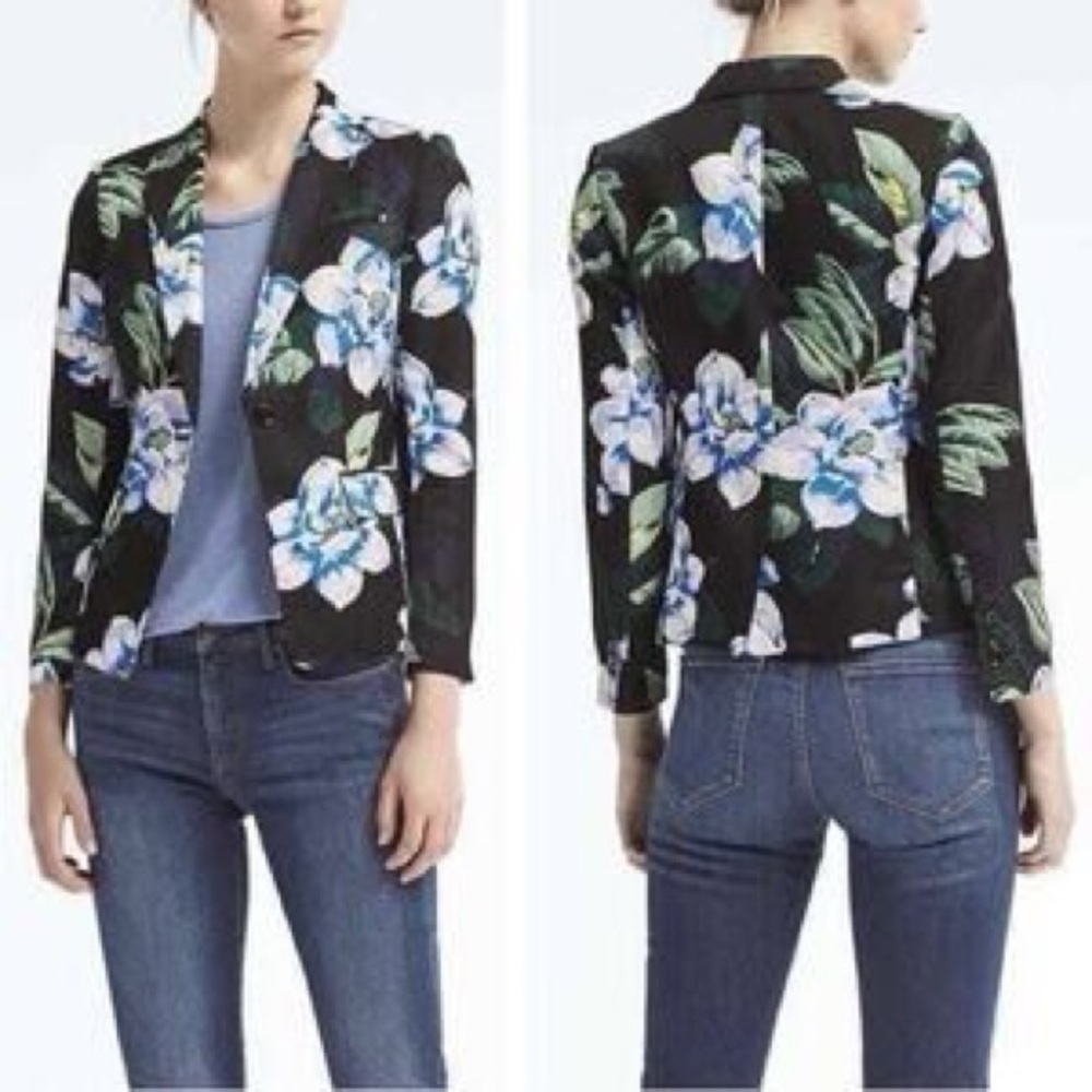 🆕 Banana Republic Chelsea Blazer Floral Preppy Modern Soft Girl Chic Cottagecore